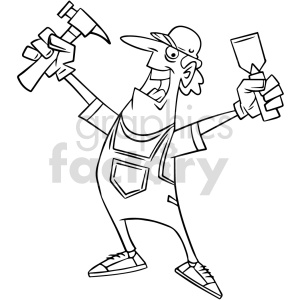 handyman construction cartoon plumber carpenter