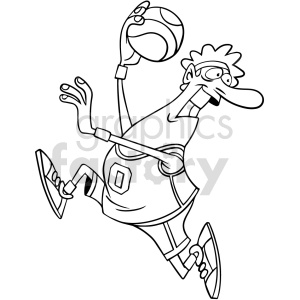 clipart - basketball player with ball clipart black and white.