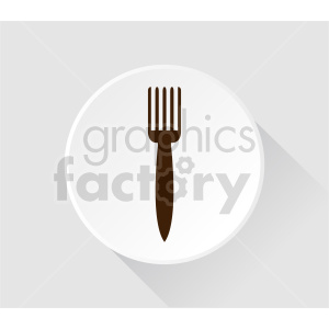 fork on plate vector graphic clipart.