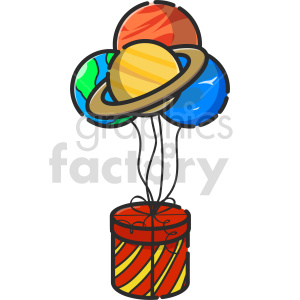planet balloons present clipart