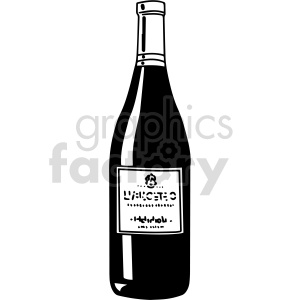 black and white wine bottle glass clipart .