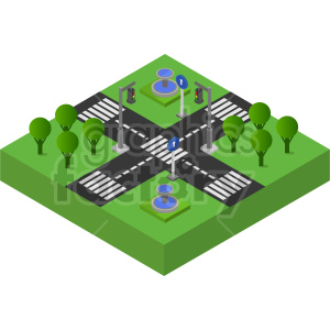 intersection isometric vector graphic clipart.