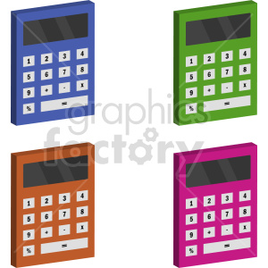 calculator bundle vector graphic clipart. Royalty-free image # 417397