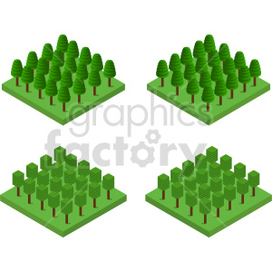 isometric forest block plot bundle