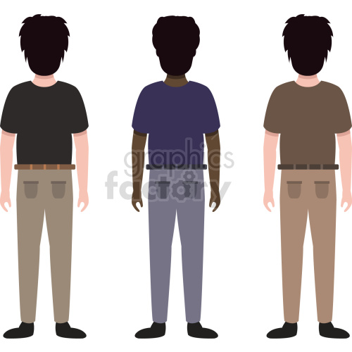 men standing back vector graphic set clipart. Commercial use image # 417982