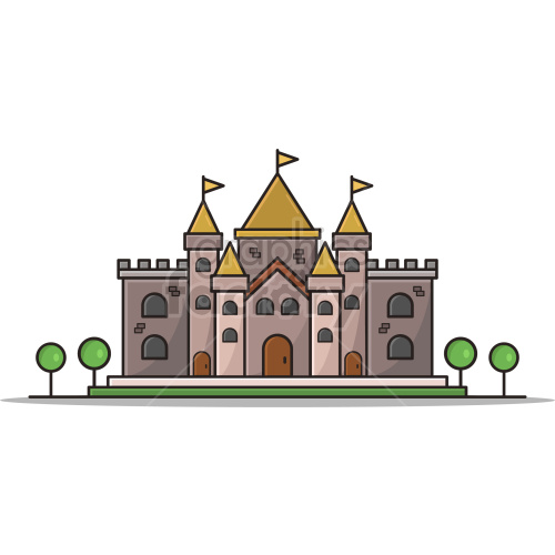 cartoon castle vector graphic clipart. Royalty-free image # 418166