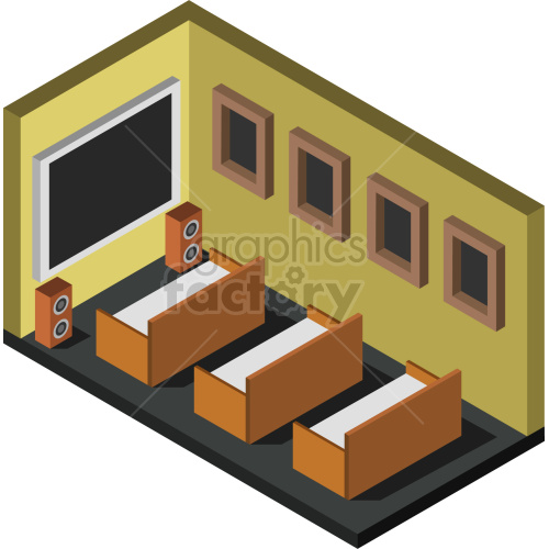 isometric theater vector clipart