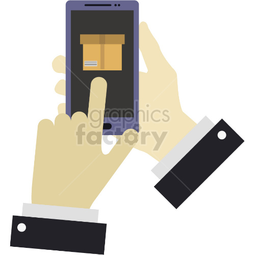 hand ordering from phone clipart
