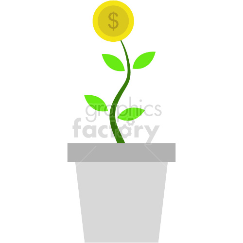 business money+tree plant growth