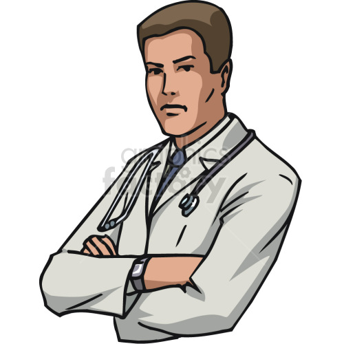 doctor with arms crossed clipart.