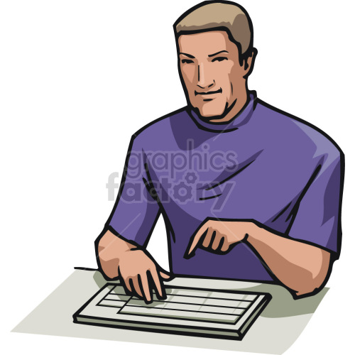 man using keyboard clipart. Commercial use image # 418582