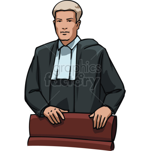 judge standing at office chair clipart.