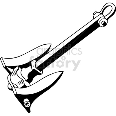 black and white ship anchor clipart