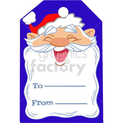 christmas name tag with santa vector clipart