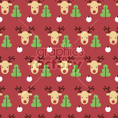 seamless +pattern +christmas +reindeer +red +green +repeat +background