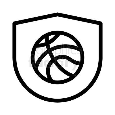 vector graphic of basketball shield icon