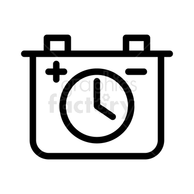 car battery icon with timer
