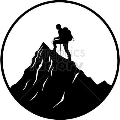 person mountain hiking vector clipart