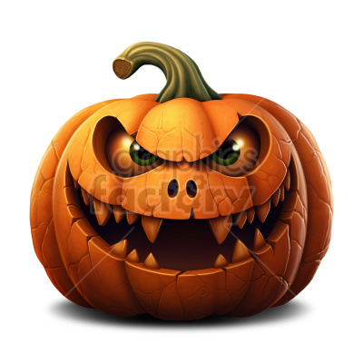 transparent scary pumpkin 3d style