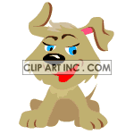 Animated small puppy lifting his ear clipart.