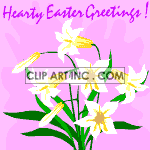 Easter greetings animated lily card clipart. Royalty-free image # 120401