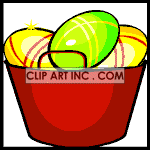 Animated Easter eggs in bucket animation. Royalty-free animation # 120434