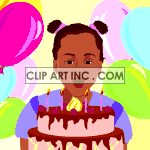   african american family birthday birthdays cake balloons cakes  people002.gif Animations 2D People 