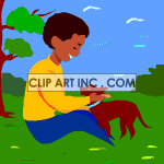   african american family boy dog dogs  people021.gif Animations 2D People 