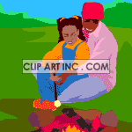   family love families woods fire camping camp dad father daughter girls girl daddys african american  father_and_daughter_camping0001aa.gif Animations 2D People Families 