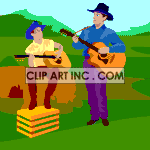   guitarist guitars guitar music country cowboy acoustic hay straw Animations 2D People Guitarist 