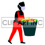 Animated guy taking out the garbage. clipart. Royalty-free image # 122599