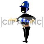 clipart - Animated traffic cop directing traffic..