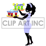 Animated waitress serving drinks. animation. Royalty-free animation # 122679
