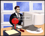   computer computers office work working  office.gif Animations 3D Business 