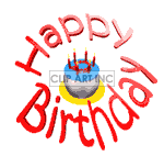 Rotating birthday round cake clipart. Royalty-free image # 123789