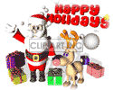   happy holidays santa claus christmas reindeer rudolph presents gifts  holi.gif Animations 3D Holidays Christmas 