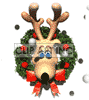 happy holidays wreath wreaths christmas reindeer rudolph  wreath002.gif Animations 3D Holidays Christmas animated