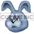 Animated grey easter bunny wiggling nose clipart.