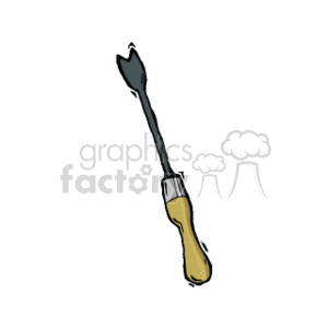 Fishtail weeder gardening tool clipart. Royalty-free image # 128430