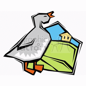 Abstract grey goose  clipart.