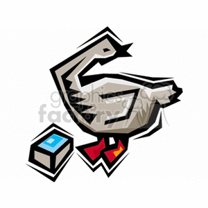 Abstract grey duck clipart.