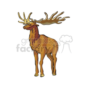   deer reindeer antlers brown elk deers elks reindeers  hart2.gif Clip Art Animals 