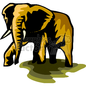 Elephant with tusks walking  clipart. Commercial use image # 129589