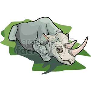 Resting rhinoceros clipart.