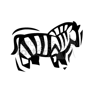 Black and white abstract zebra clipart. Commercial use image # 129761