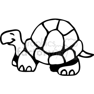 Black and white cartoon turtle clipart. Commercial use image # 129950