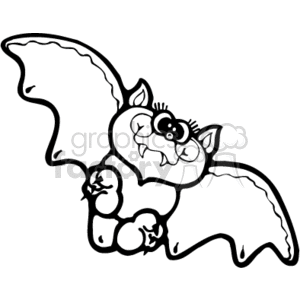 Black and white bat with open wings 3 clipart. Commercial use image # 129996
