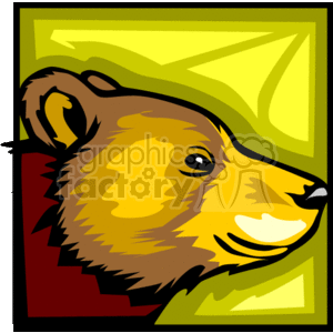 Profile of a young grizzly bear clipart.
