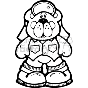 Black and white cartoon bear clipart. Royalty-free image # 130147