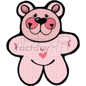 Cute pink teddy bear clipart. Commercial use image # 130152